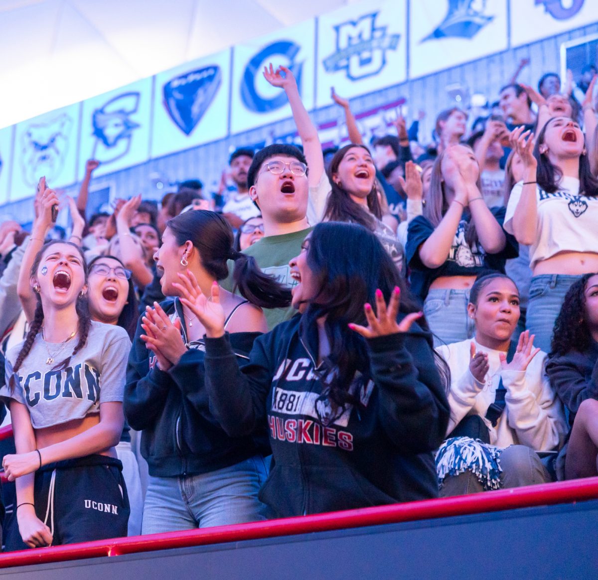cheering students at gampel